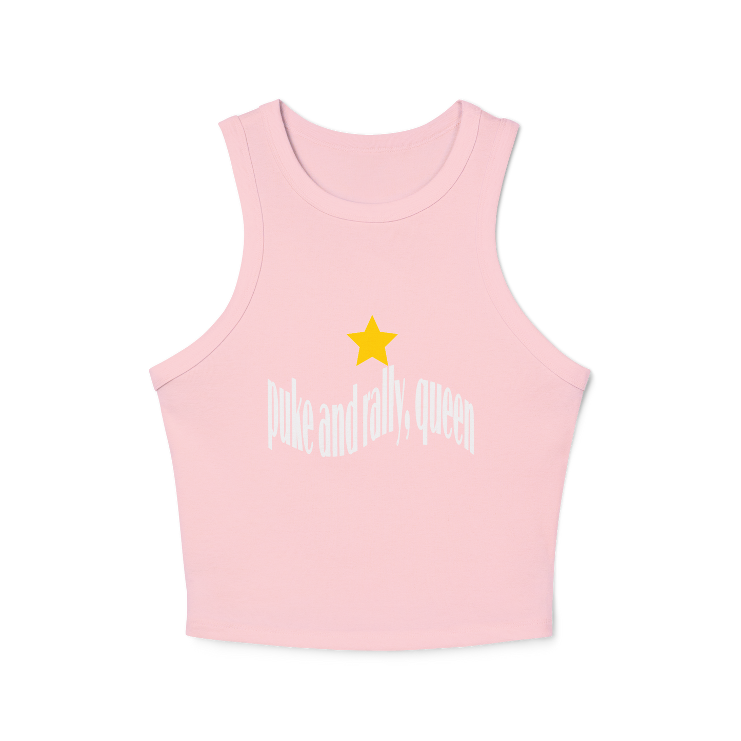 puke and rally queen cropped tank top