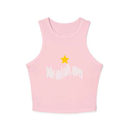 puke and rally queen cropped tank top