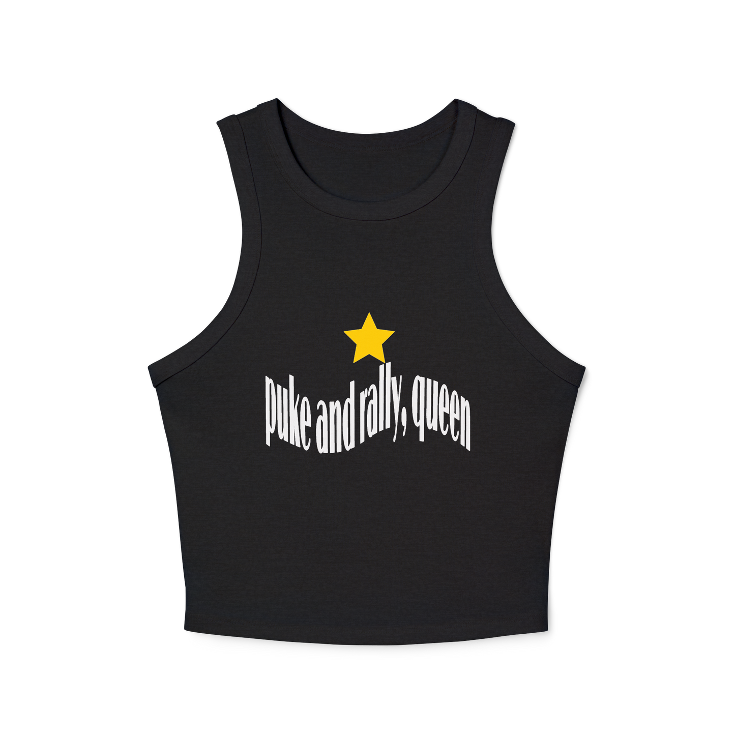 puke and rally queen cropped tank top