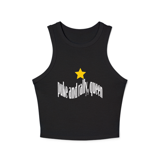puke and rally queen cropped tank top